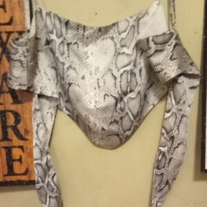 Forever21  Halter Tieback  Reptile Snake Print Harness